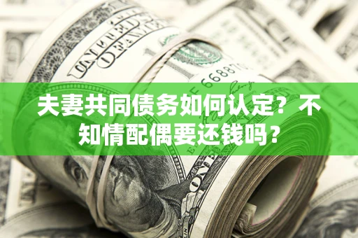 武汉夫妻共同债务如何认定？不知情配偶要还钱吗？