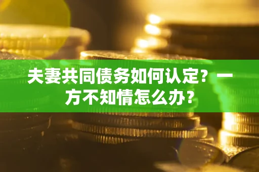 武汉夫妻共同债务如何认定？一方不知情怎么办？