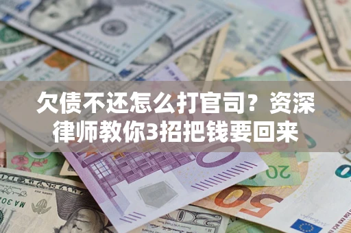 武汉欠债不还怎么打官司？资深律师教你3招把钱要回来