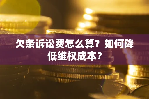 武汉欠条诉讼费怎么算？如何降低维权成本？