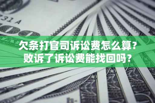 武汉欠条打官司诉讼费怎么算？败诉了诉讼费能找回吗？