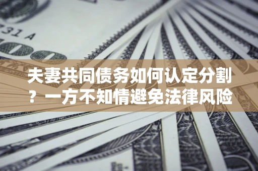 武汉夫妻共同债务如何认定分割？一方不知情避免法律风险必看！